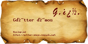 Götter Ámos névjegykártya